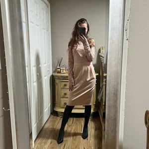 City Goddess Pale Pink Lace Dress